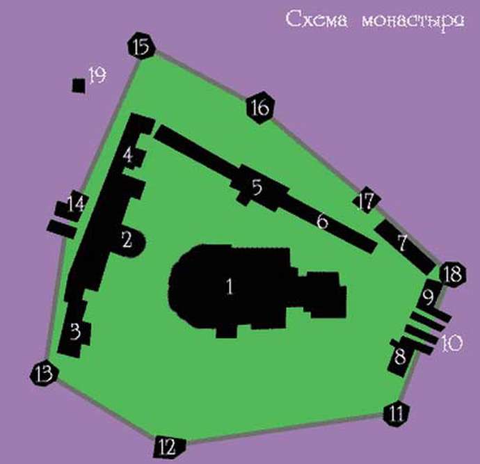 Схема монастыря